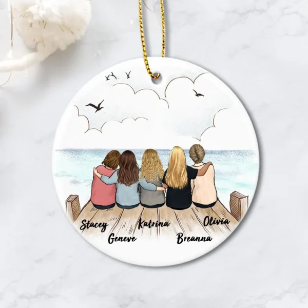 Personalized Best Friend Ornament - Christmas Ceramic Ornament - Bestie Ornament