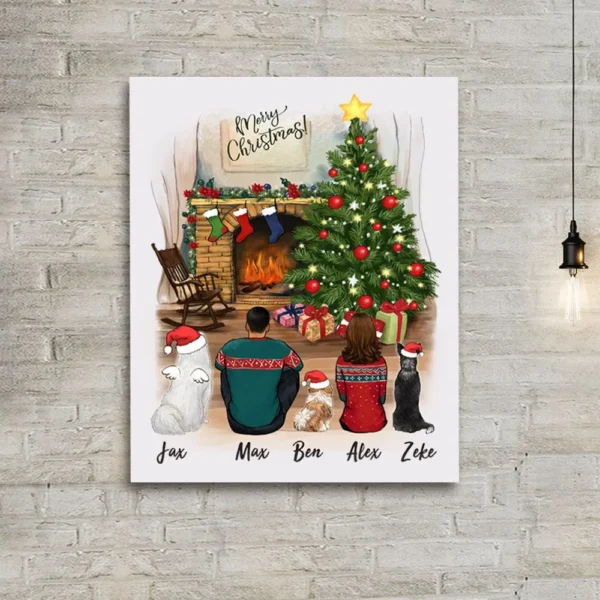 Personalized Christmas gifts for dog lovers Canvas Print Wall Art