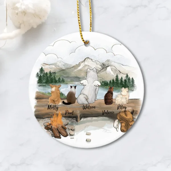 Christmas Dog & Cat Ceramic Ornaments With Name - Gifts For Dog Cat Lovers