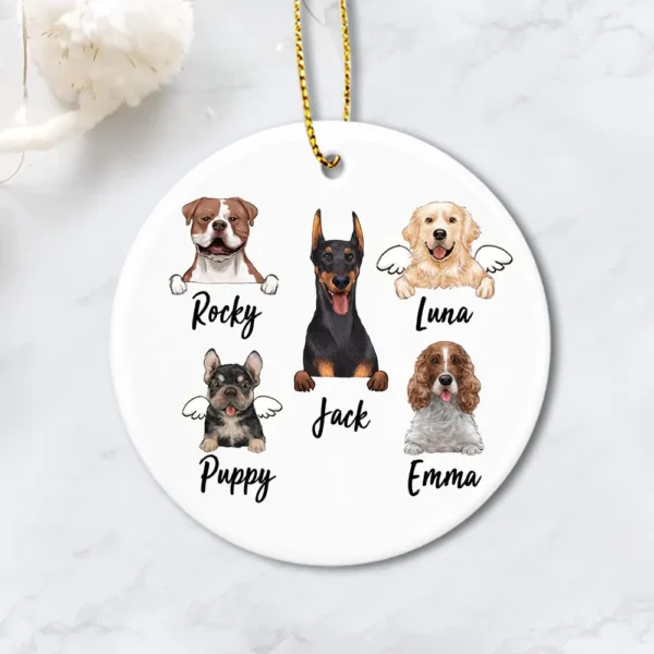 Personalized dog Christmas Ceramic Ornament gifts for dog lovers