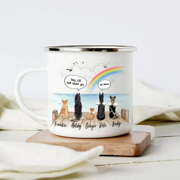 Personalized dog memorial gifts Rainbow bridge Campfire Mug - A Novsend Original Gift