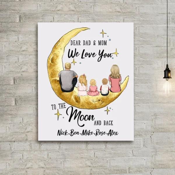 Personalized gifts for the whole family Canvas Print - Moon Background