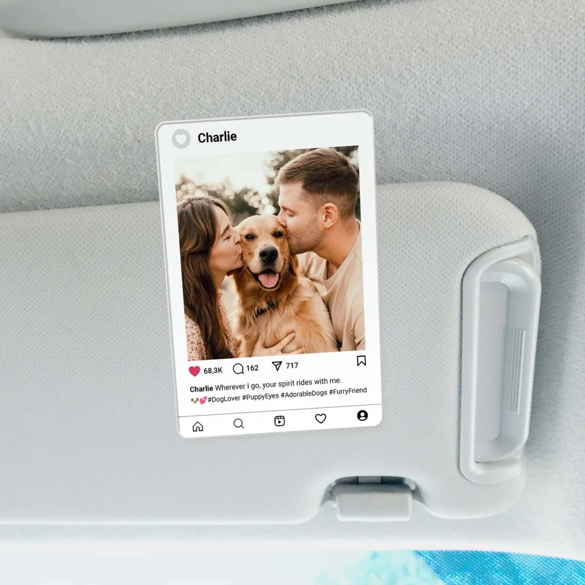 social media custom photo car visor clip wijo0