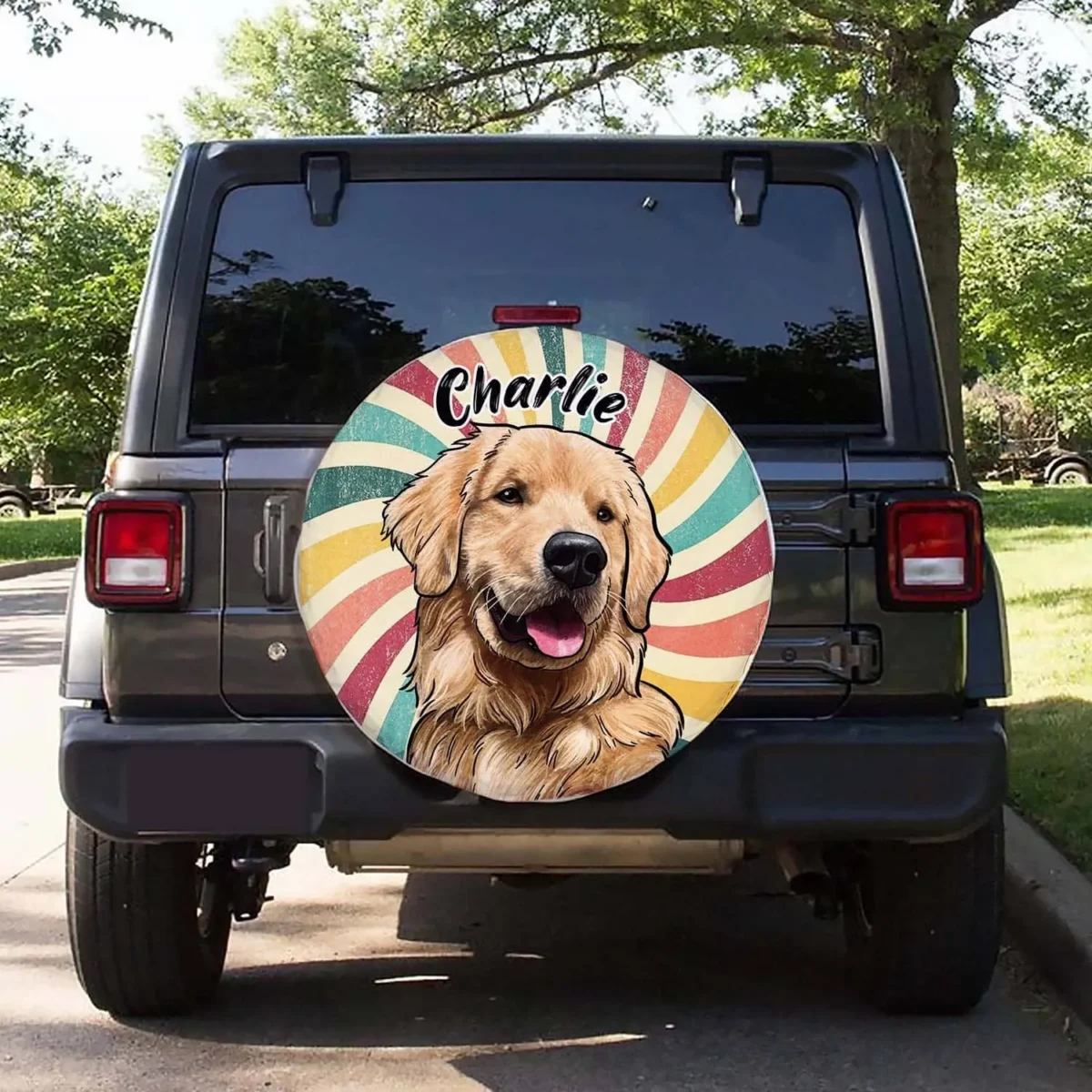 summer spare tire cover custom dog photo fokmm