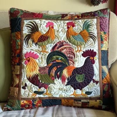 Home NovSend 10 adorable chickens quilted pillow case christmas gifts for people who own chickens vep4w