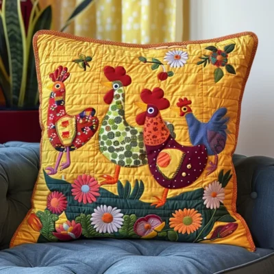Home NovSend 12 adorable chickens quilted pillow case gifts for chicken farmers christmas holiday 2q9xn