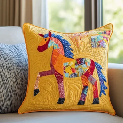 Home NovSend 33 bold horse quilted pillow christmas gifts for horse racing lovers cqlgp