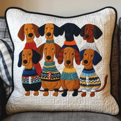 Home NovSend 36 cozy dachies quilted pillow case dachshund products merchandise gifts szjsy