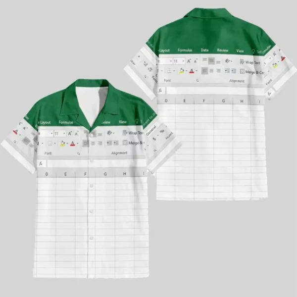 Funny Microsoft Excel Hawaiian Shirt 2025 Humorous Summer Apparel For Office And Tech Lovers