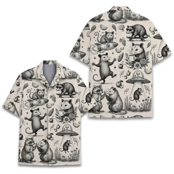 Funny Opossum Hawaiian Shirt Quirky Tropical Apparel For Animal Lovers