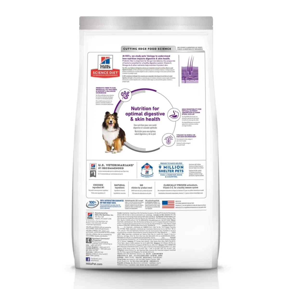 Adult Dry Dog Food with Chicken Barley for Sensitive Stomach and Skin by Hills Science Diet 10