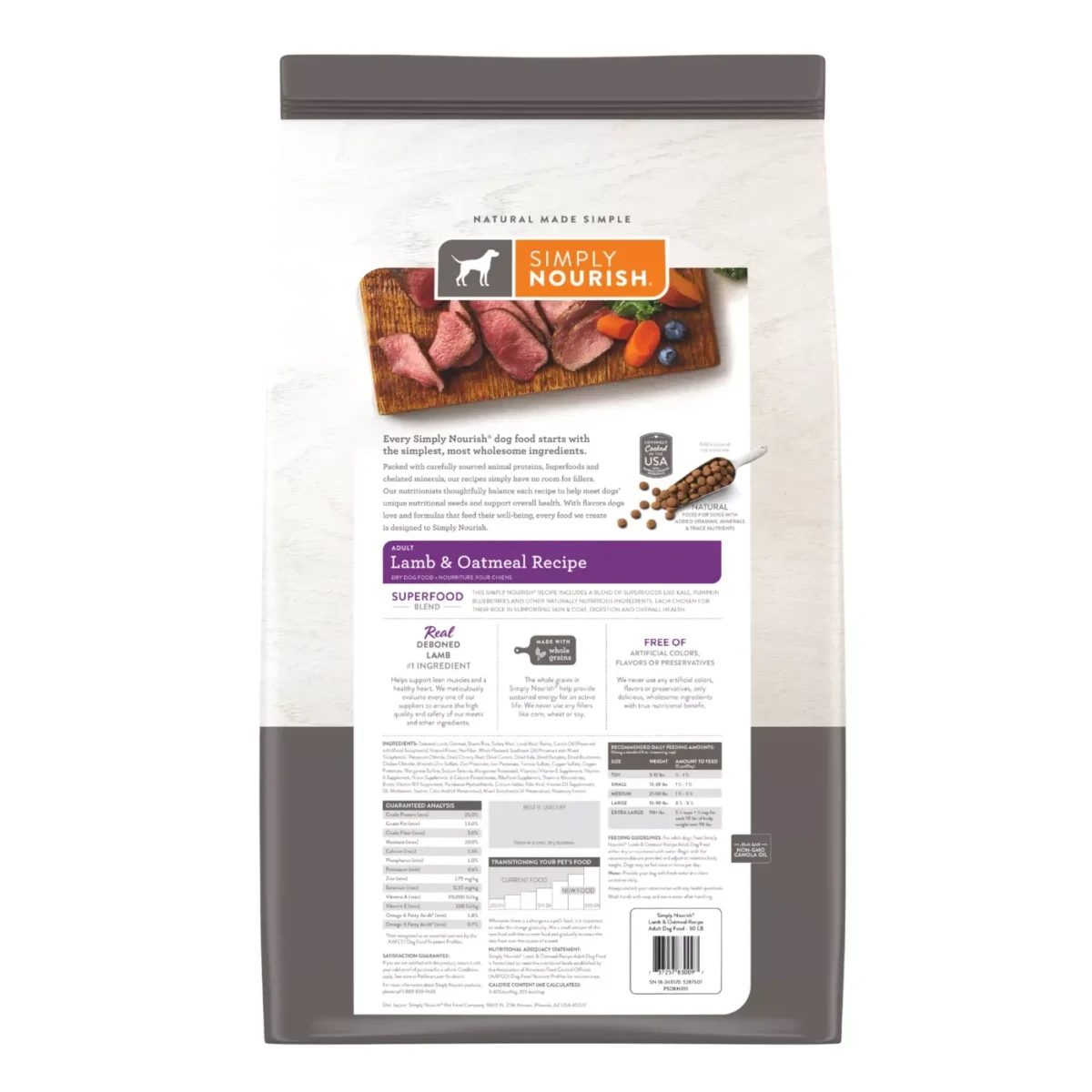 Adult Dry Dog Food with Lamb Oatmeal for Original Nutrition by Simply Nourish 10