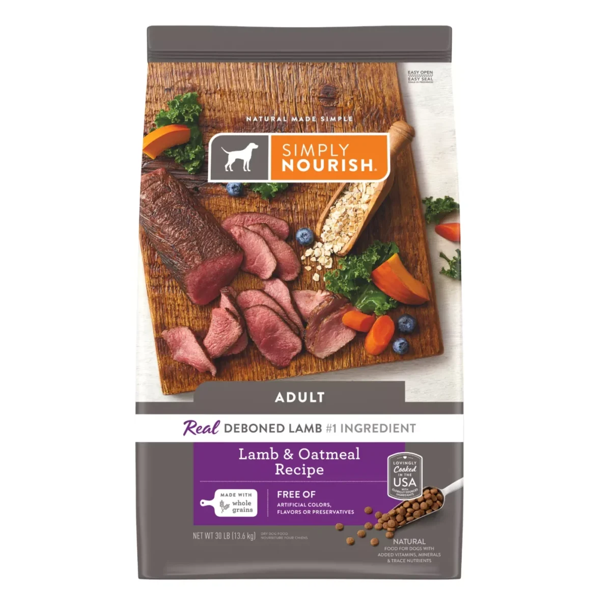Adult Dry Dog Food with Lamb Oatmeal for Original Nutrition by Simply Nourish 9