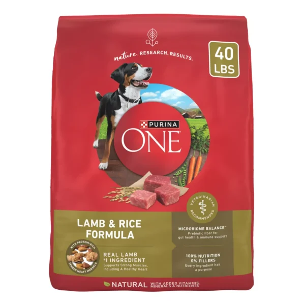 Adult Dry Dog Food with Lamb & Rice, High-Protein Formula by Purina ONE