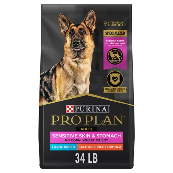 Large Breed Adult Dry Dog Food with Salmon & Rice for Sensitive Skin and Stomach by Purina Pro Plan